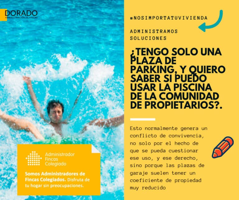 tengo solo una plaza de parking y quiero saber si puedo usar la piscina de la comunidad de propietarios